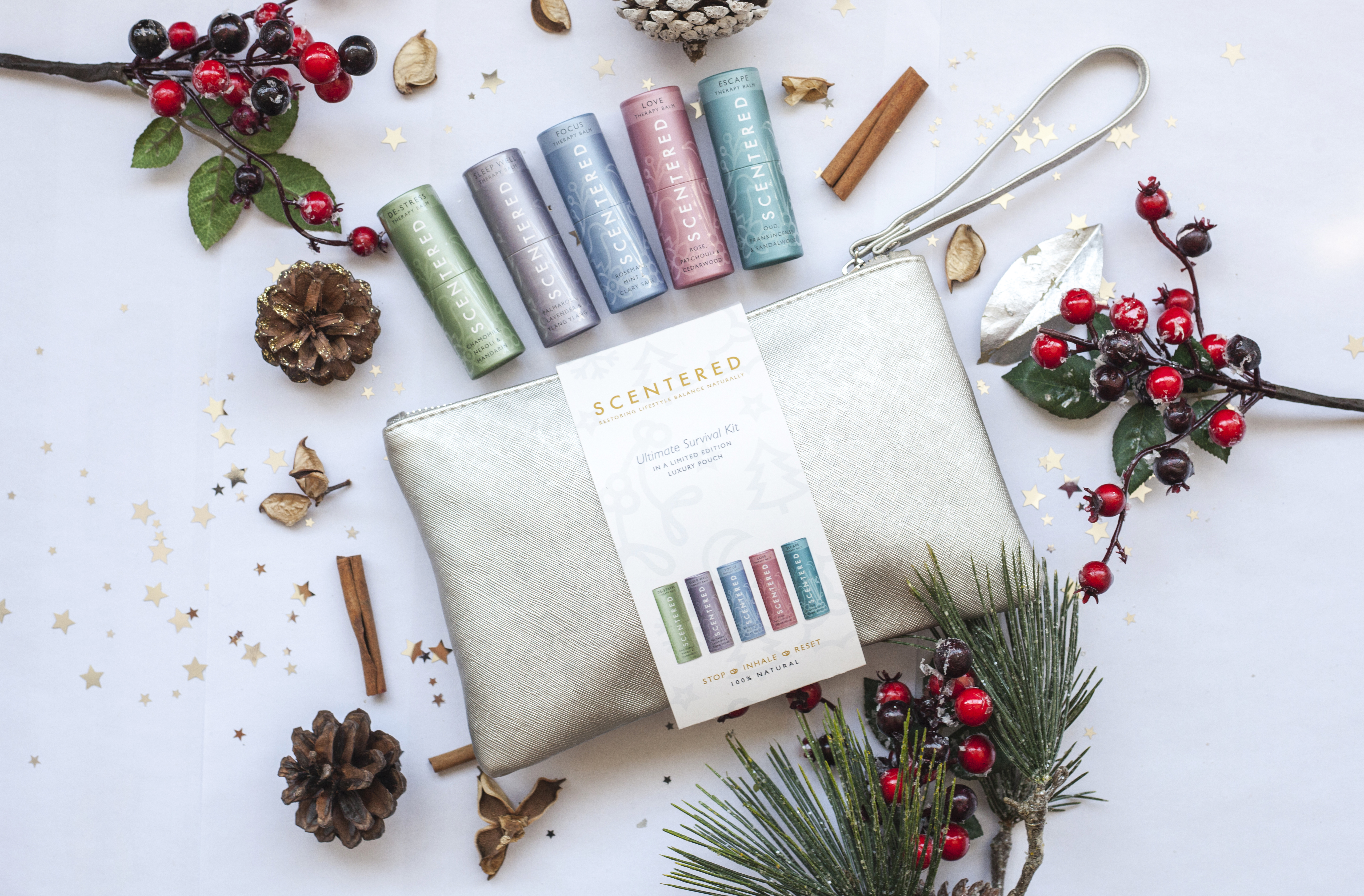 Scentered Ultimate Survival Set in a Limited Edition Luxury Clutch Bag 